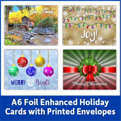 Foil Enhanced Holiday Card with Printed Envelopes